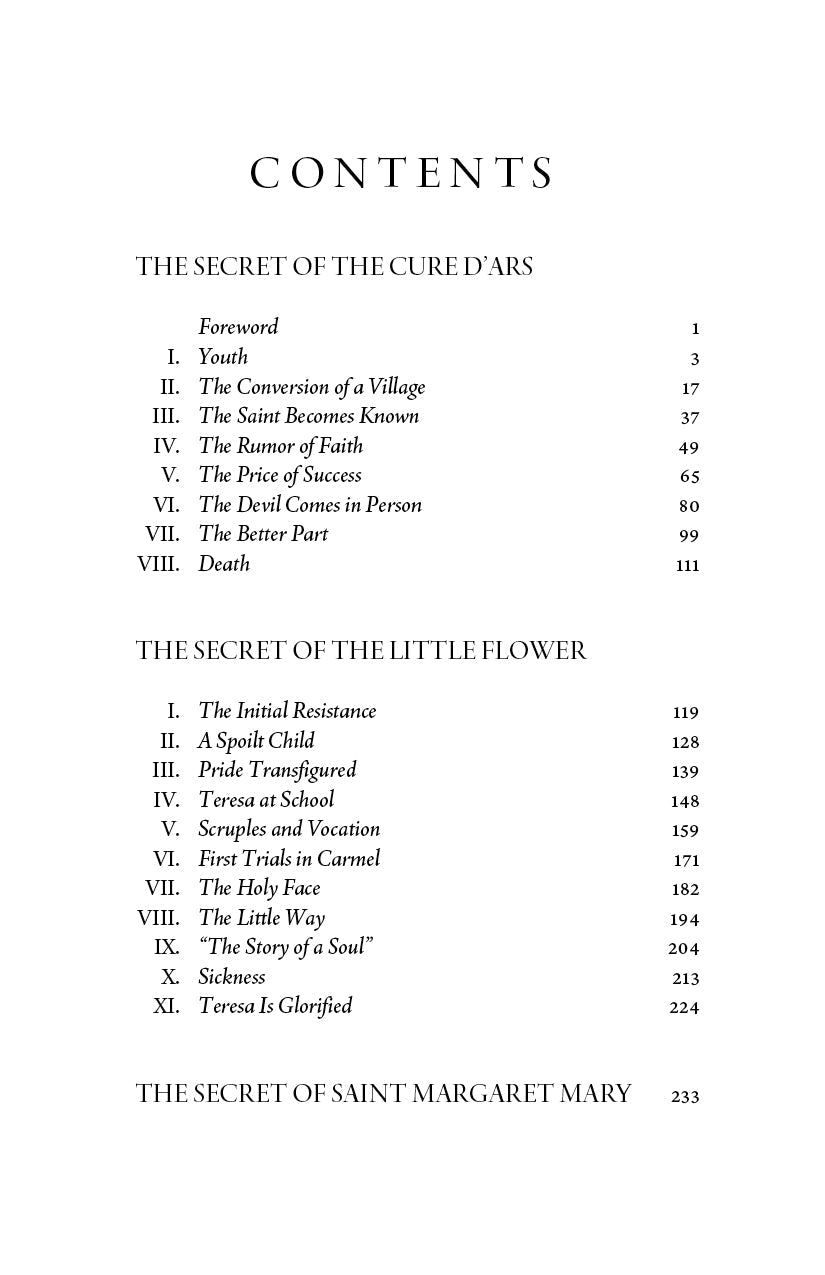 Book contents page listing chapter titles and page numbers under Contents