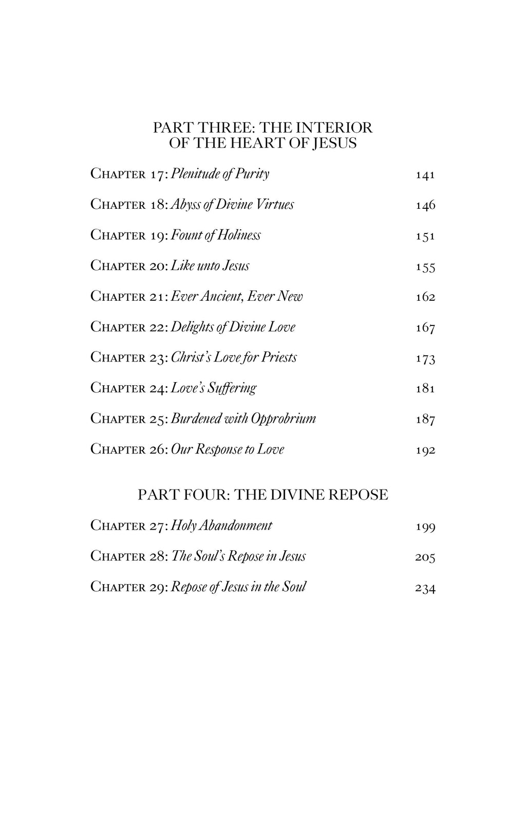 Only Jesus contents page showing chapters with titles and page numbers