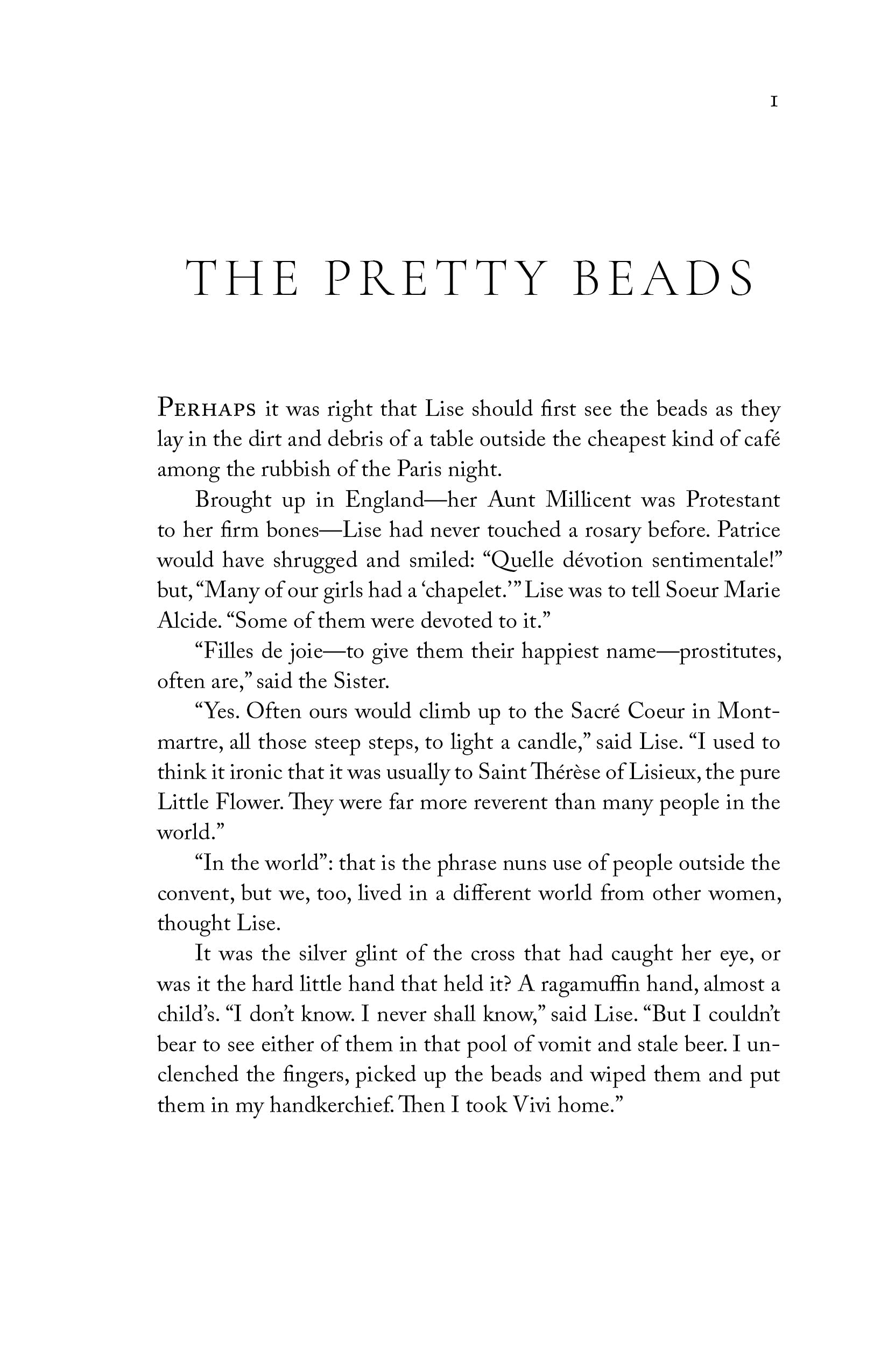 Five for Sorrow, Ten for Joy novel interior page with printed body text