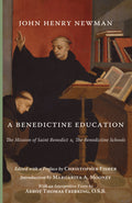 Book cover with illustrated saints and title 'A Benedictine Education'