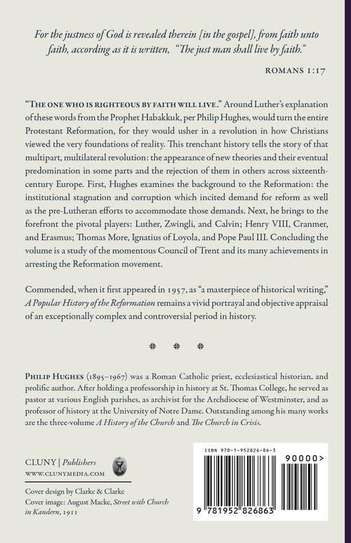 Book back cover with barcode, publisher info, and excerpts about faith and reformation