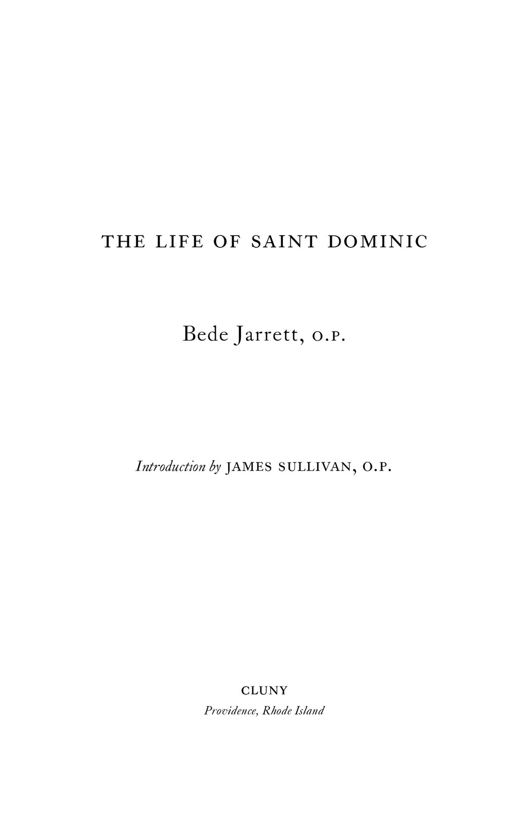 Book title page with The Life of Saint Dominic, Bede Jarrett, and introduction