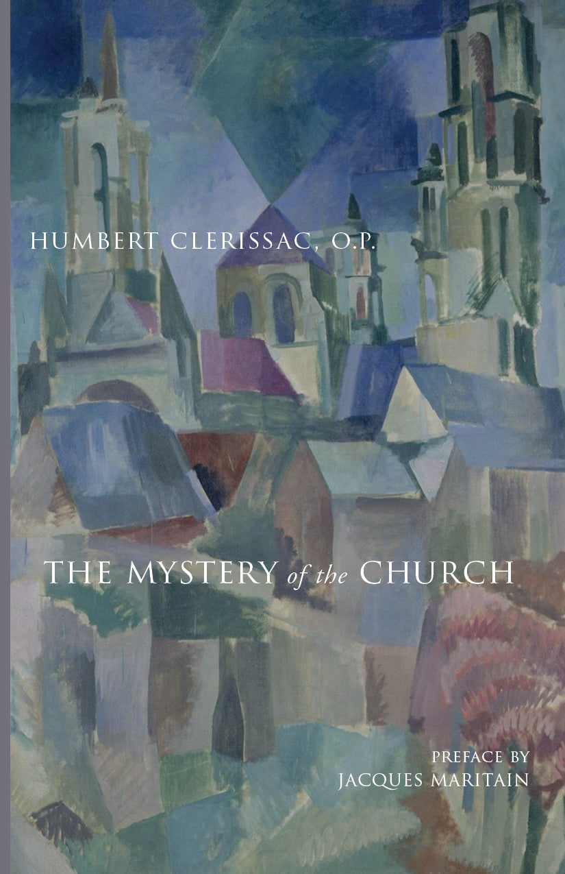 Book cover with abstract church architecture and title The Mystery of the Church