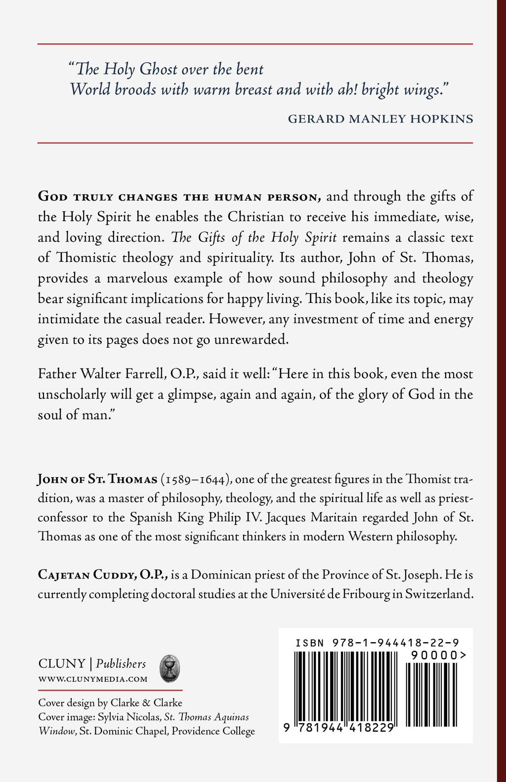 Book back cover with quote text, author bio, publisher details, and barcode