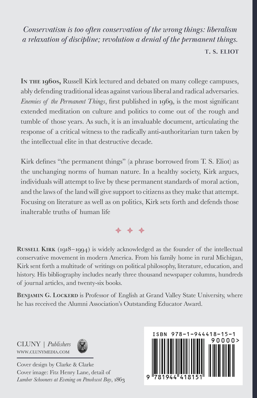 Book back cover with introduction text, author bio, and barcode.