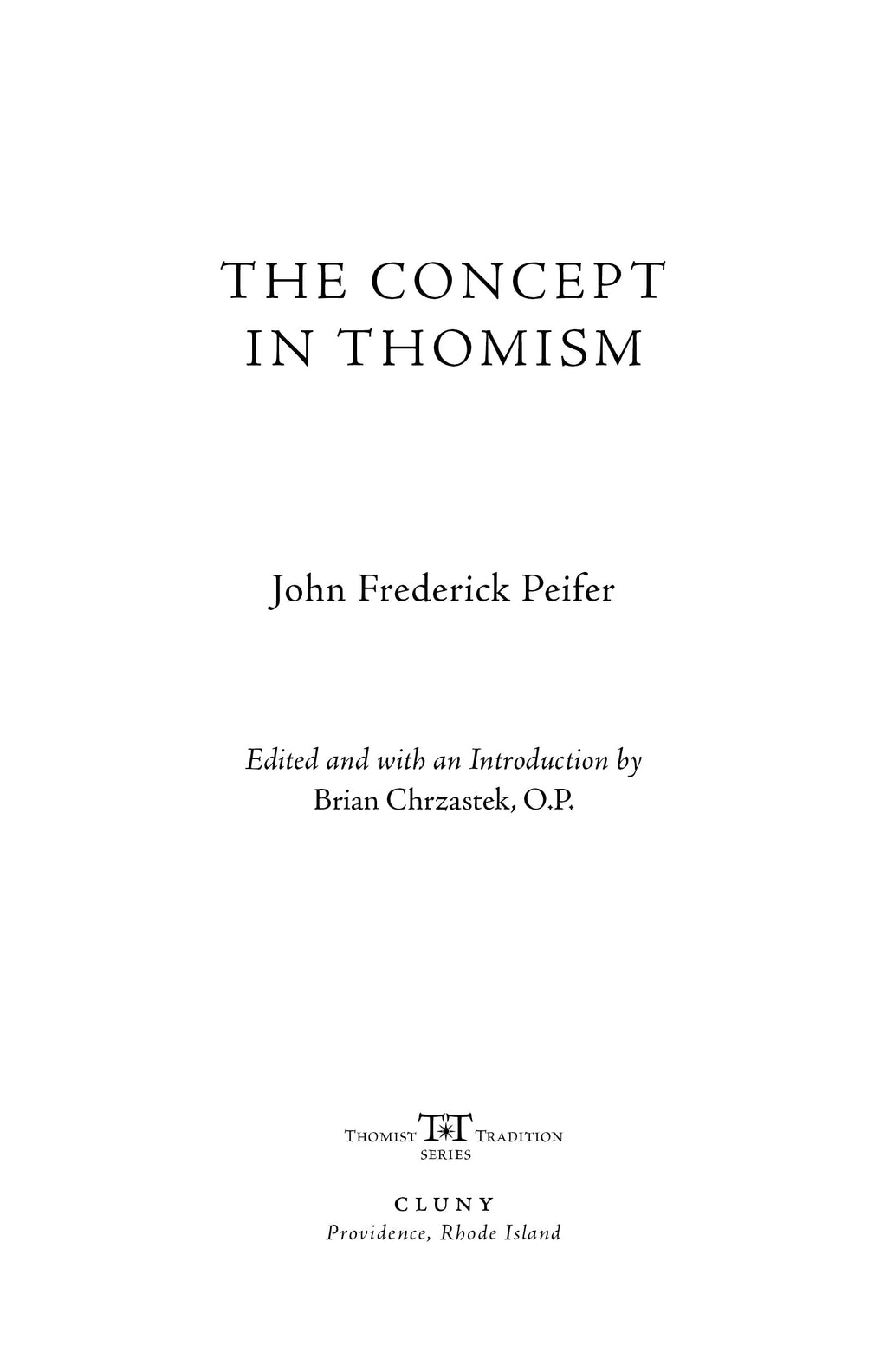 Title page with “The Concept in Thomism” and author John Frederick Peifer