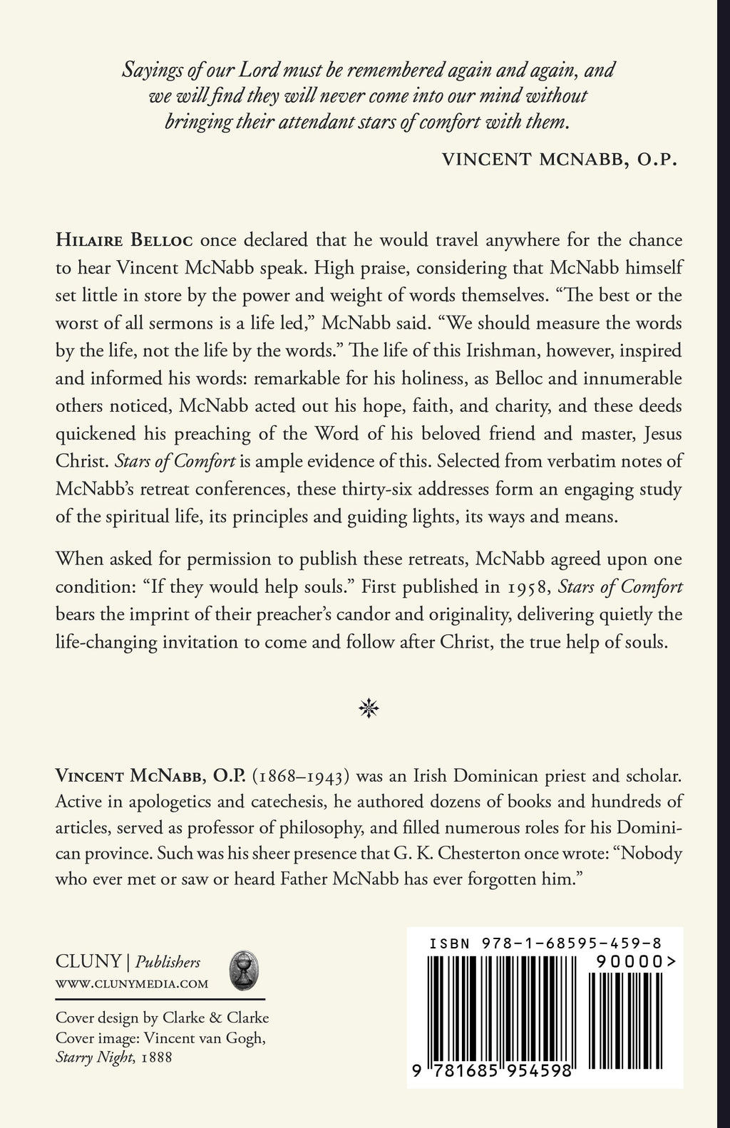 Book back cover with text, author name, publisher details, and ISBN barcode