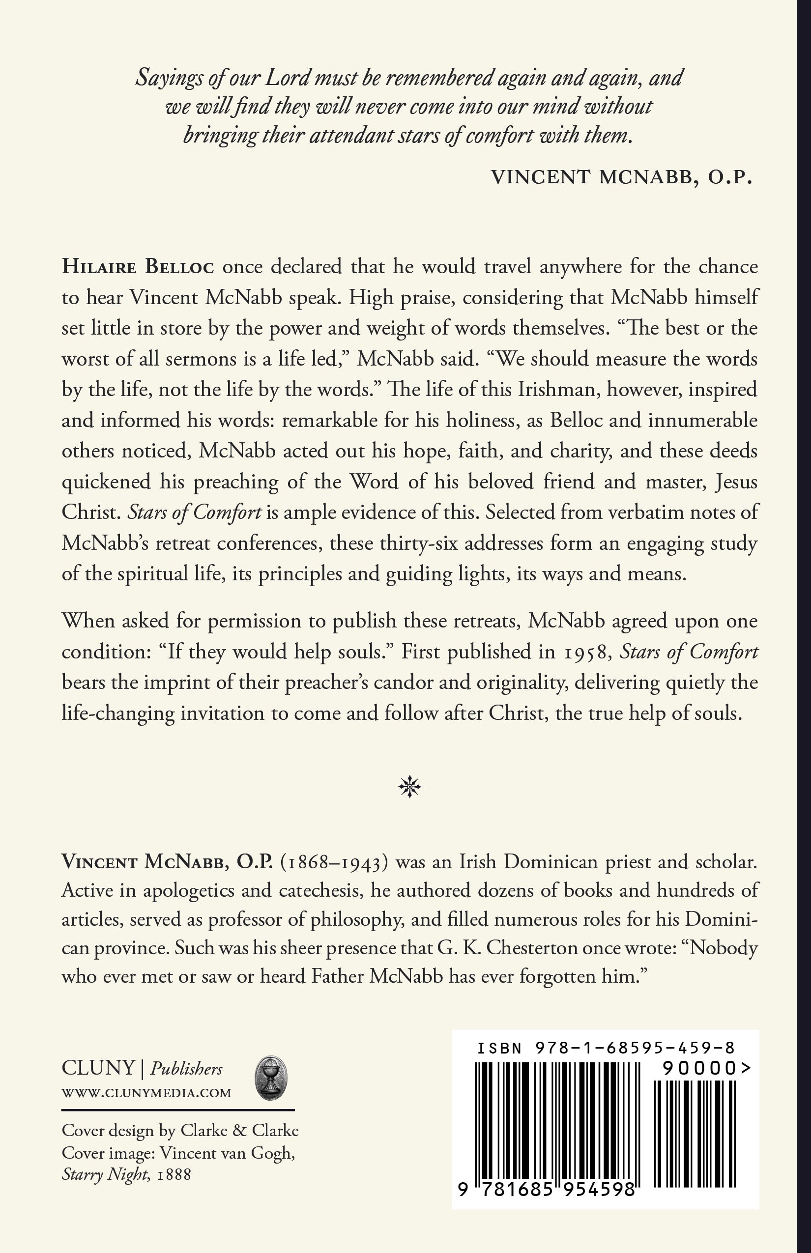 Book back cover with text, author name, publisher details, and ISBN barcode