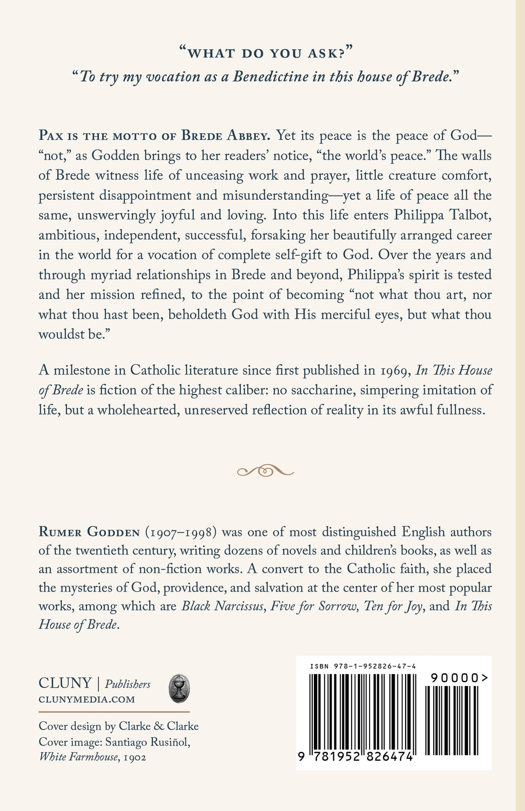 Novel back cover with summary text and barcode