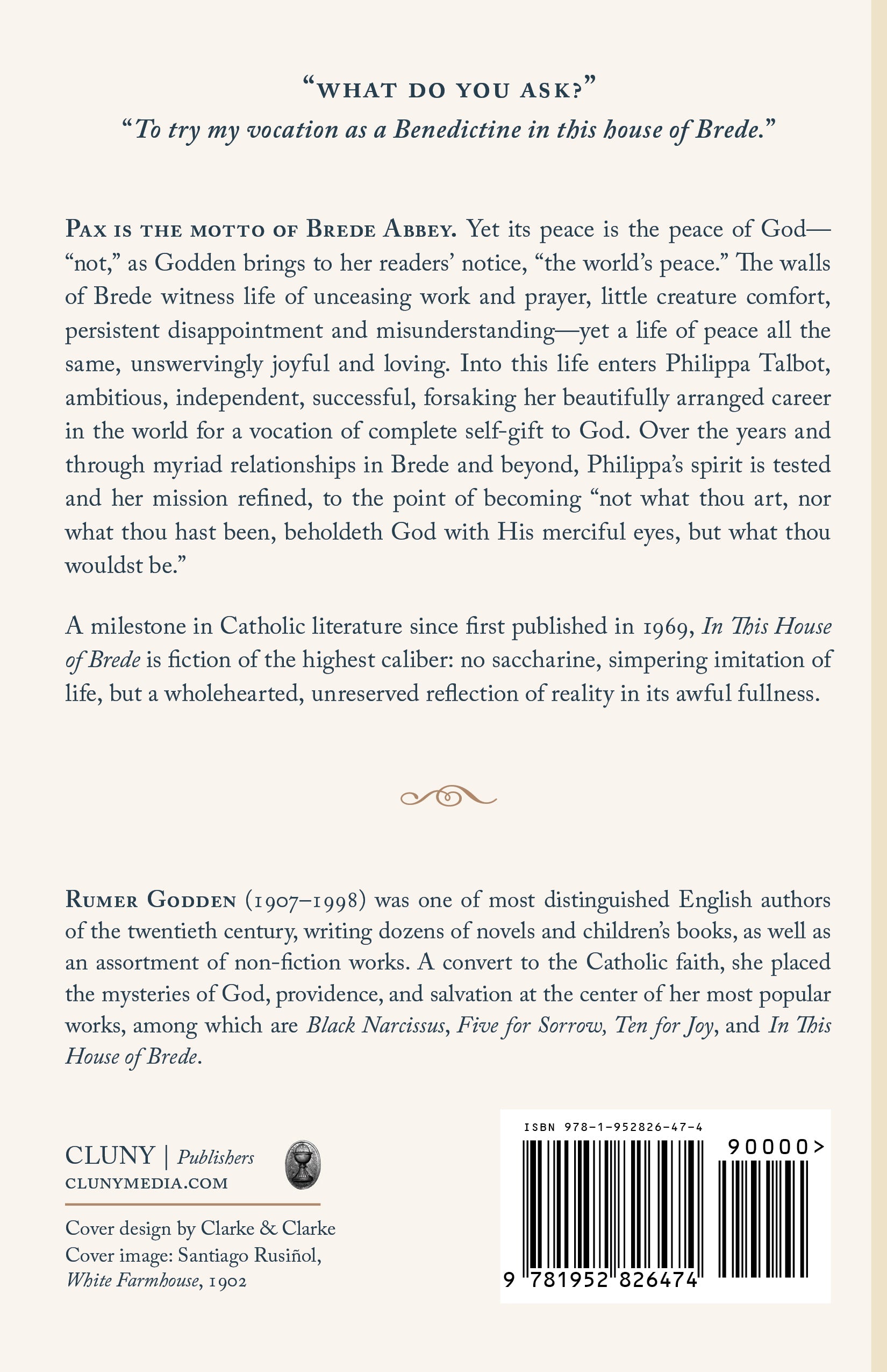 Novel back cover with summary text and barcode