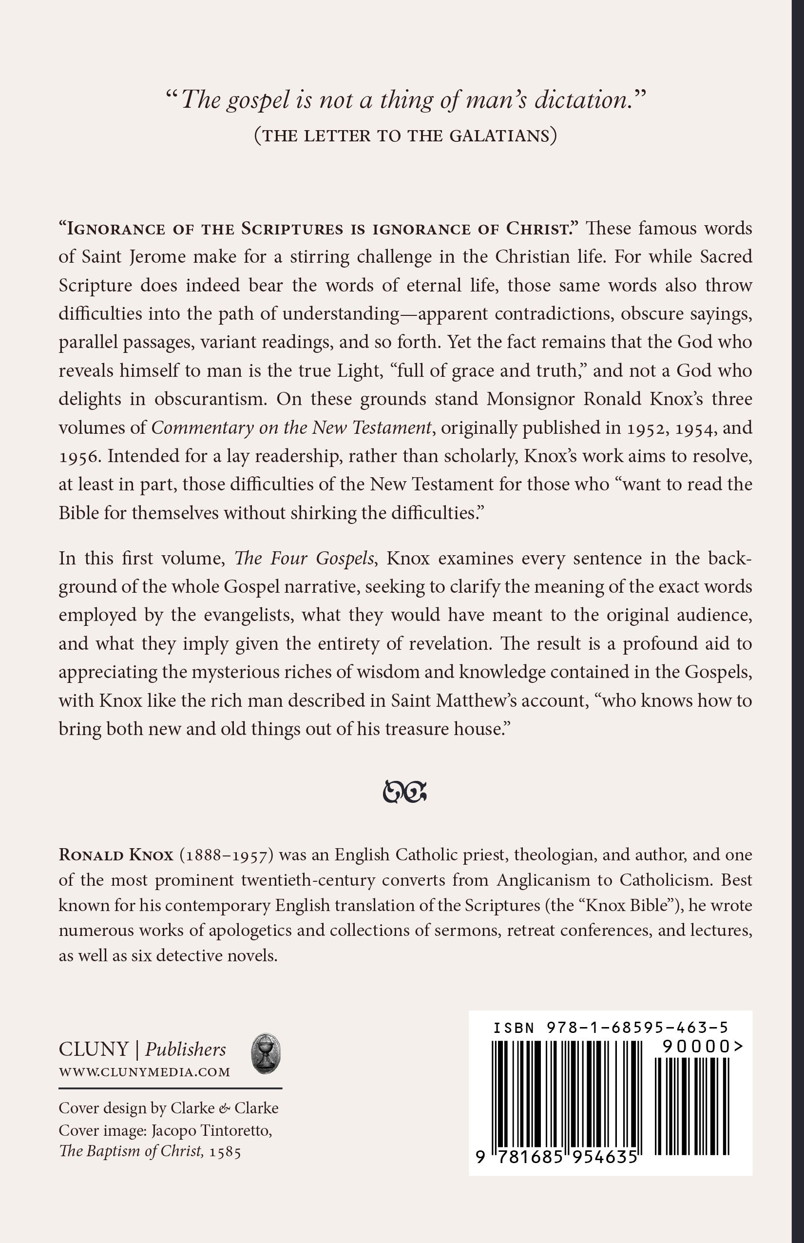 Book back cover with quote, publisher details, and barcode