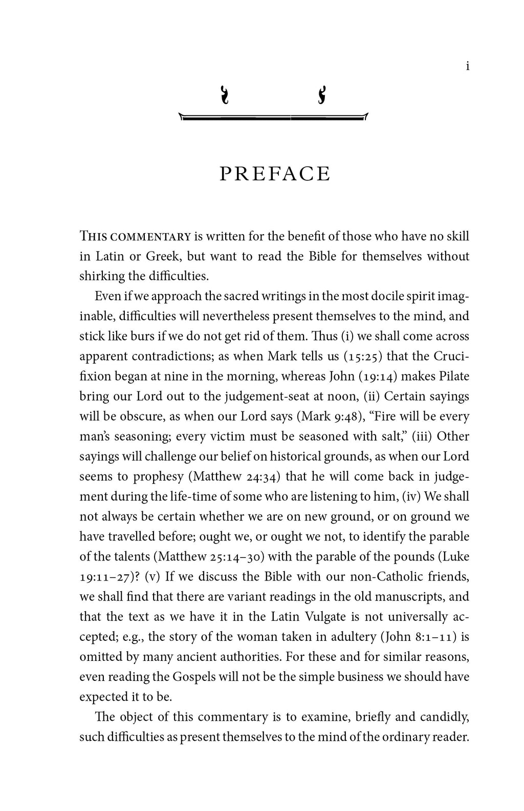 Preface page with heading and several paragraphs of printed text