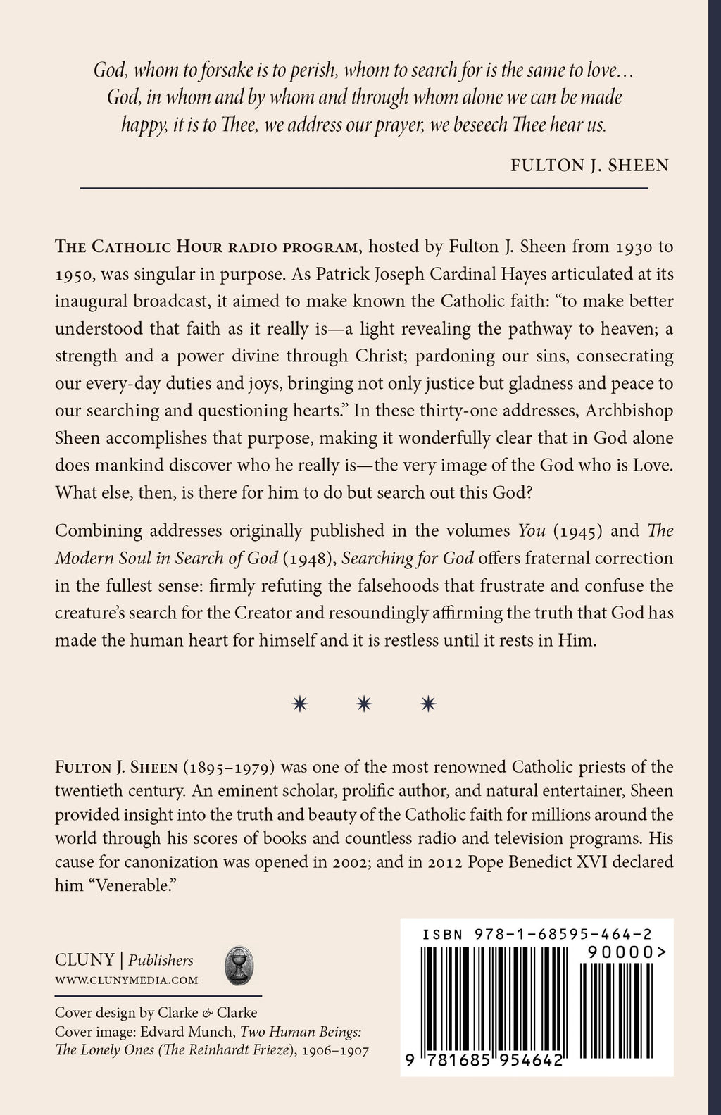 Book back cover with author text paragraphs, publisher details, and an ISBN barcode.
