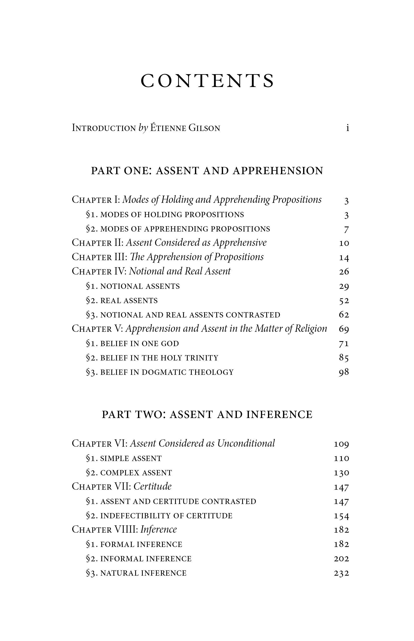 Contents page listing chapters under Part One and Part Two headings