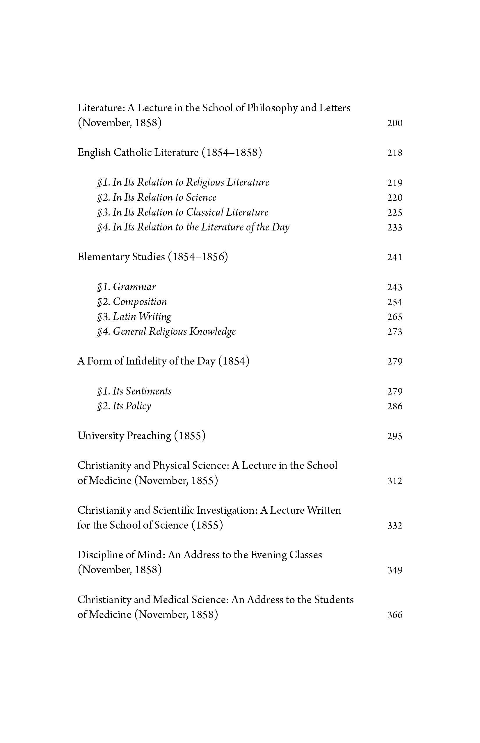 Contents page listing lectures and chapters with page numbers