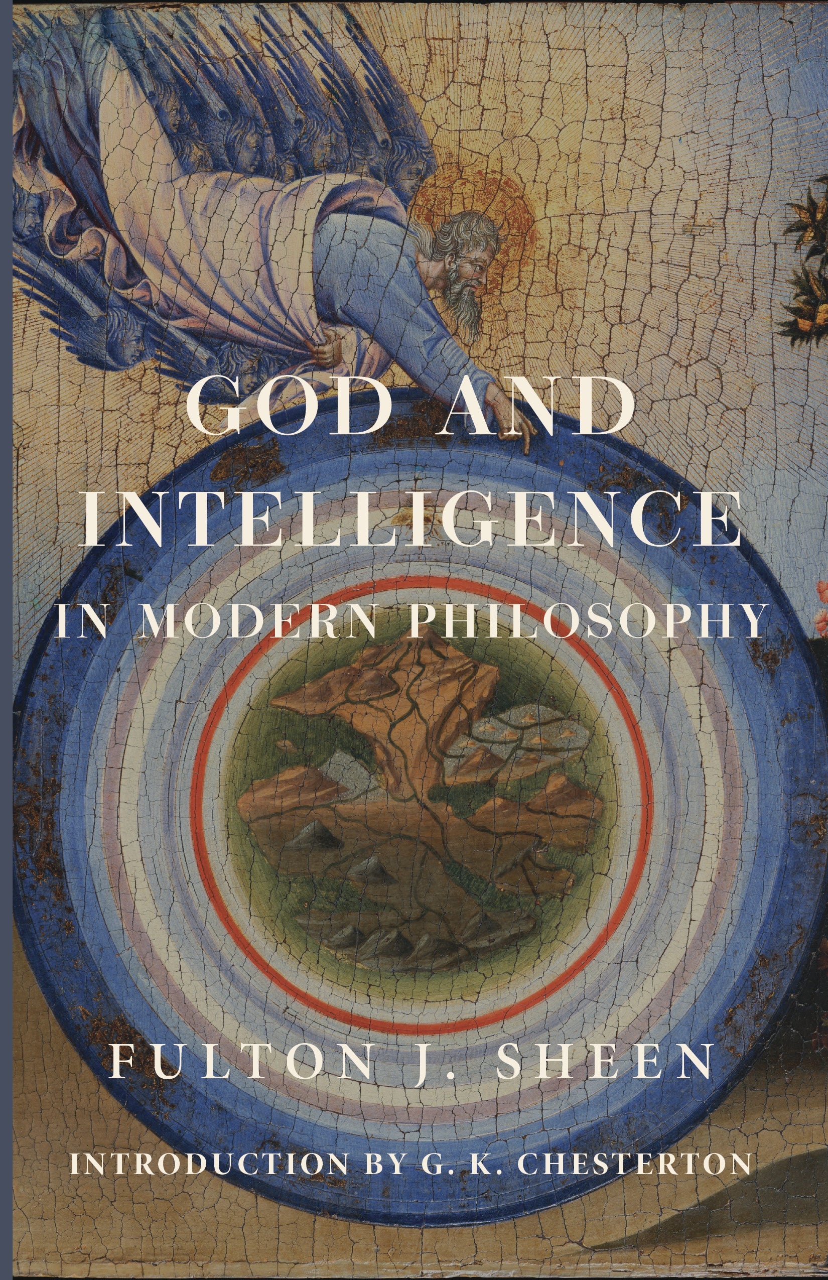 Philosophy book cover with blue illustrated artwork, title lettering, and Fulton J. Sheen