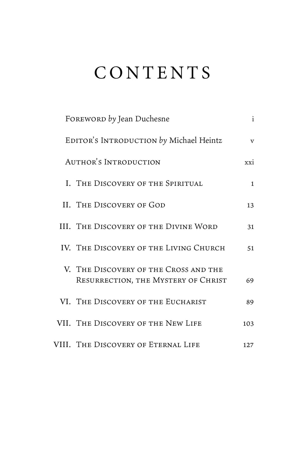 Hardcover book contents page listing chapters and page numbers