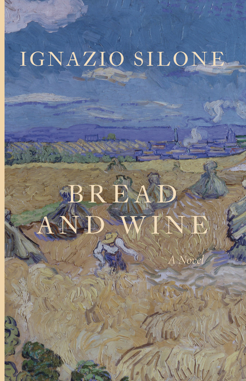 Bread and Wine book cover with landscape painting and title lettering