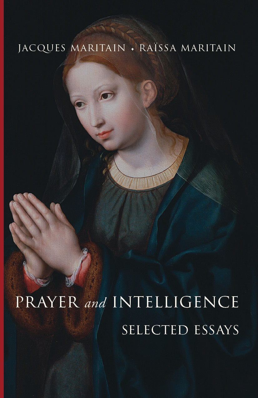 Book cover: Prayer and Intelligence & Selected Essays with portrait illustration