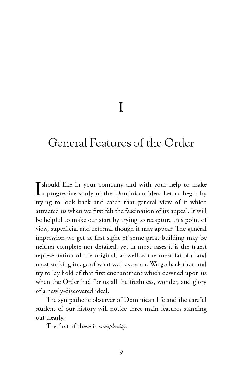 Printed book page with heading "General Features of the Order"