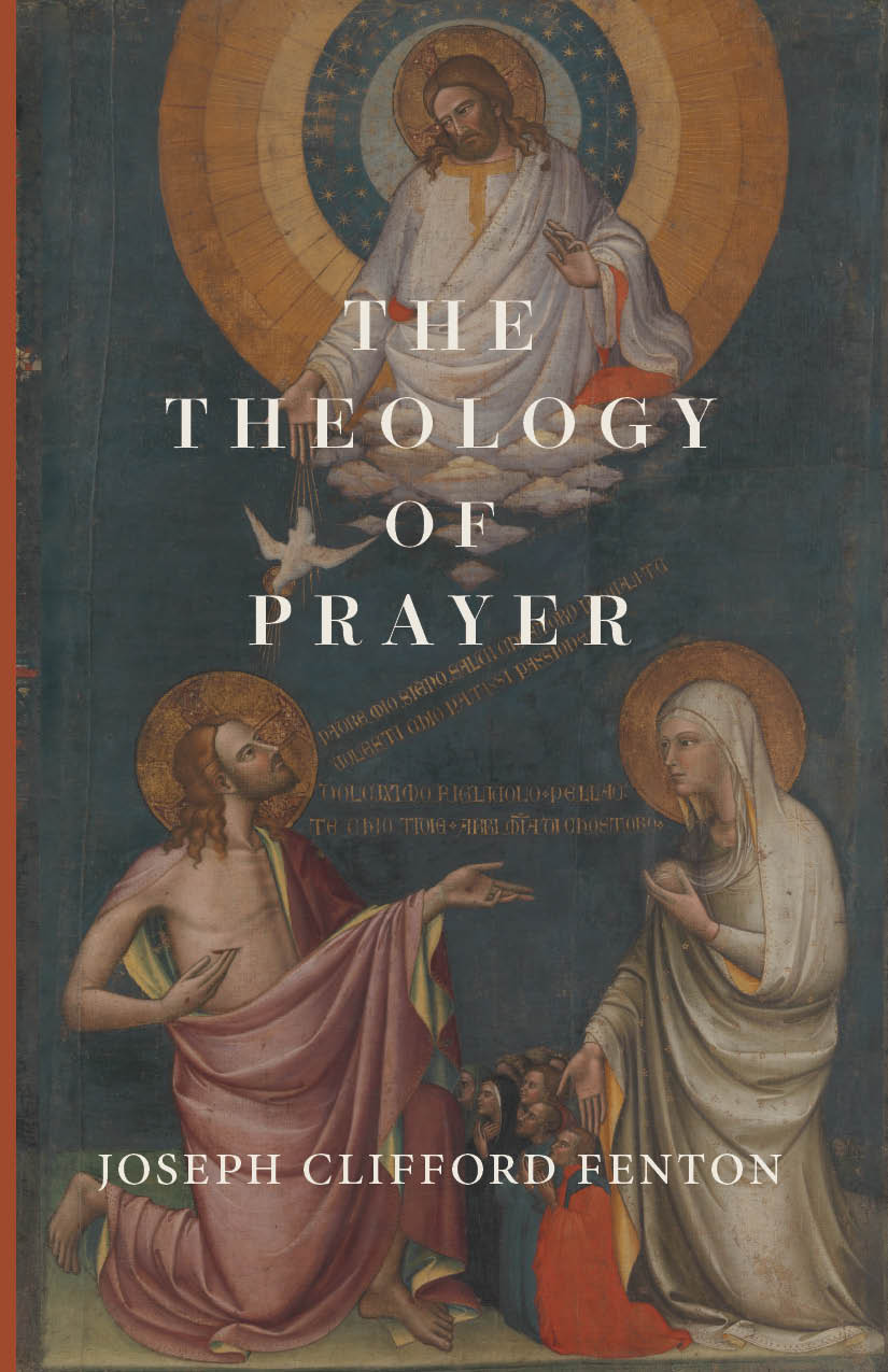 Theology of Prayer book cover with stained-glass style religious figures