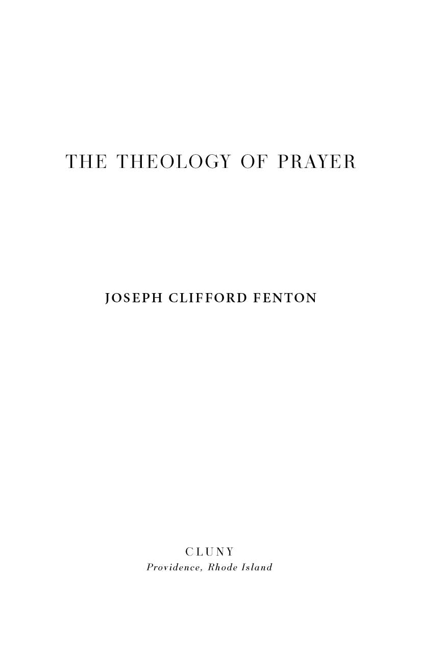 Prayer theology book title page with author name and imprint