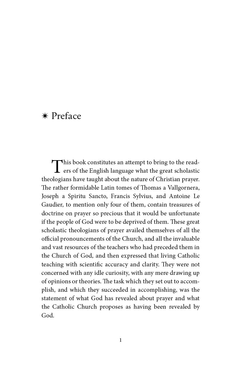 Prayer theology book page with Preface heading and paragraph text