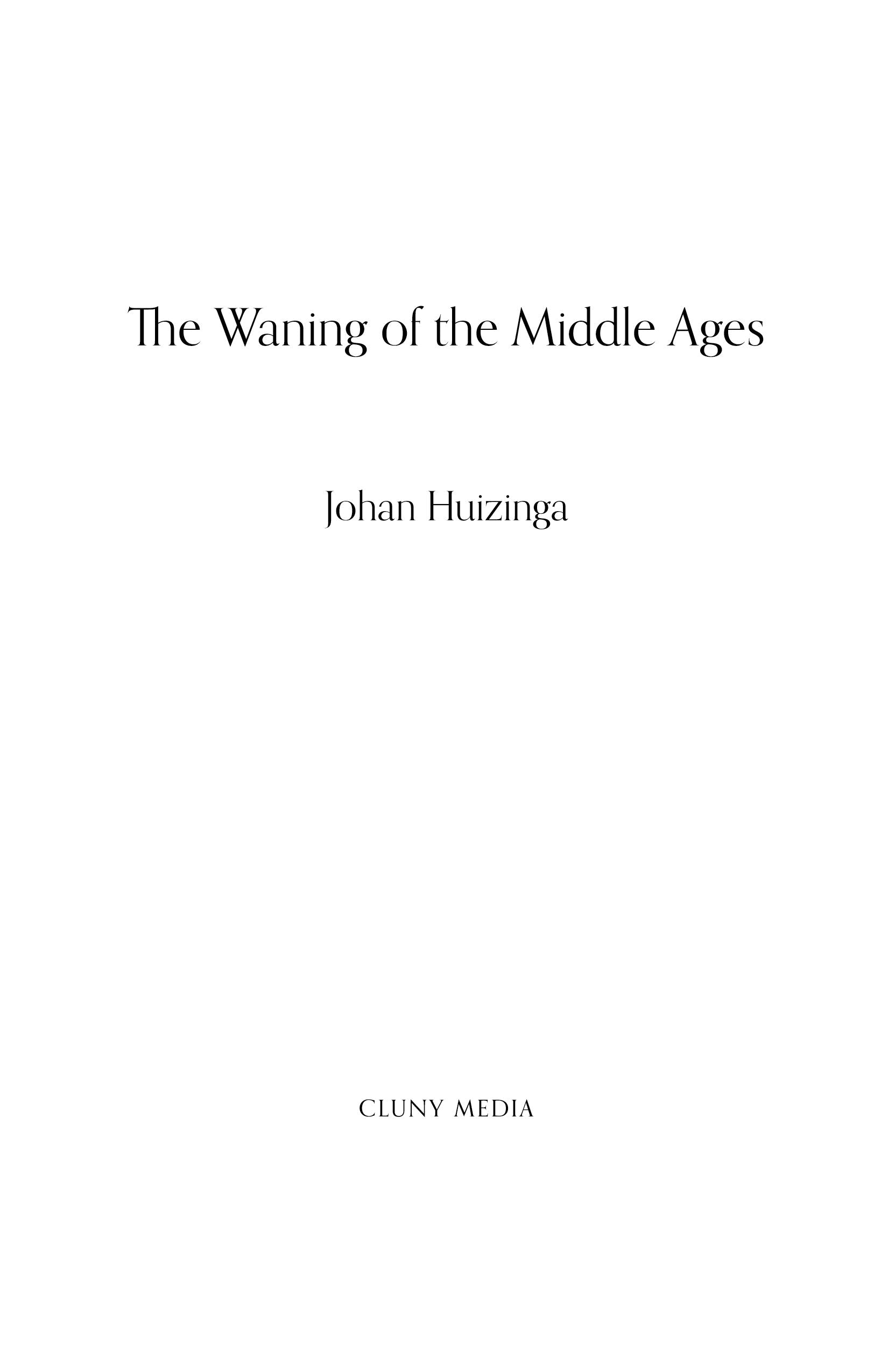 Book title page with Johan Huizinga and publication title