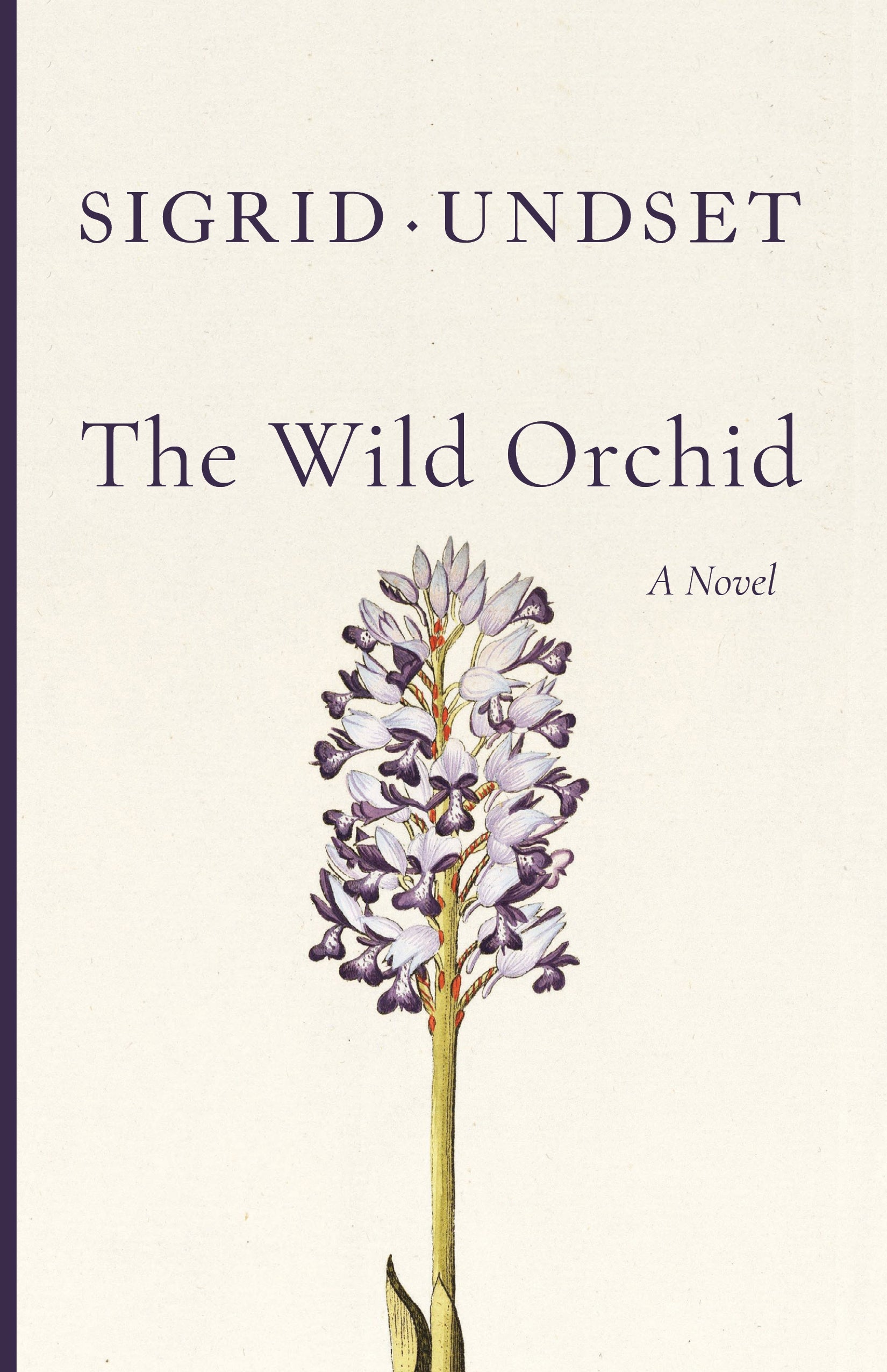 Paperback novel with purple orchid illustration and title lettering