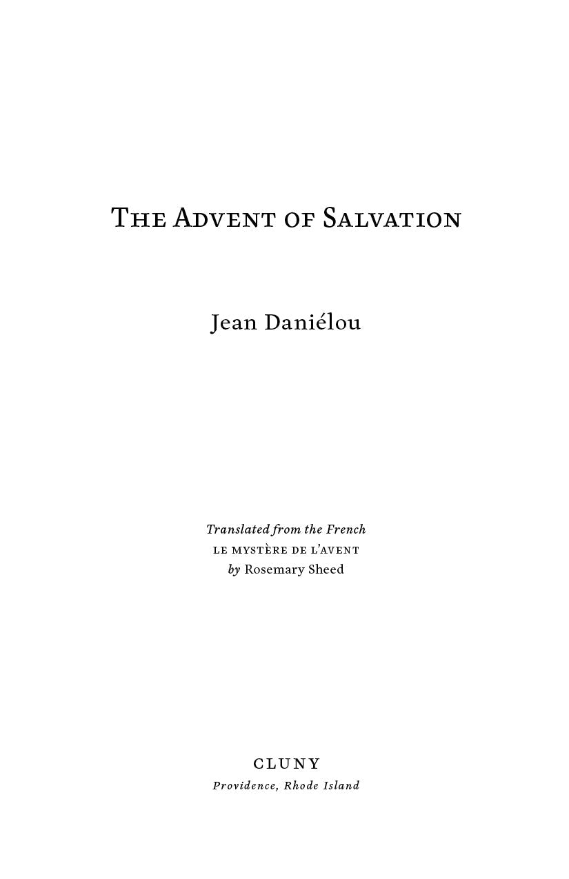Book title page: The Advent of Salvation by Jean Daniélou; trans. Rosemary Sheed.