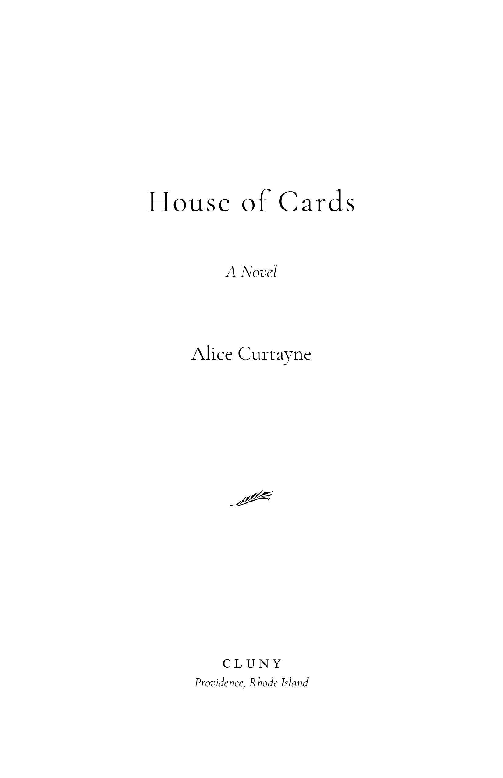 Book title page for House of Cards novel by Alice Curtayne