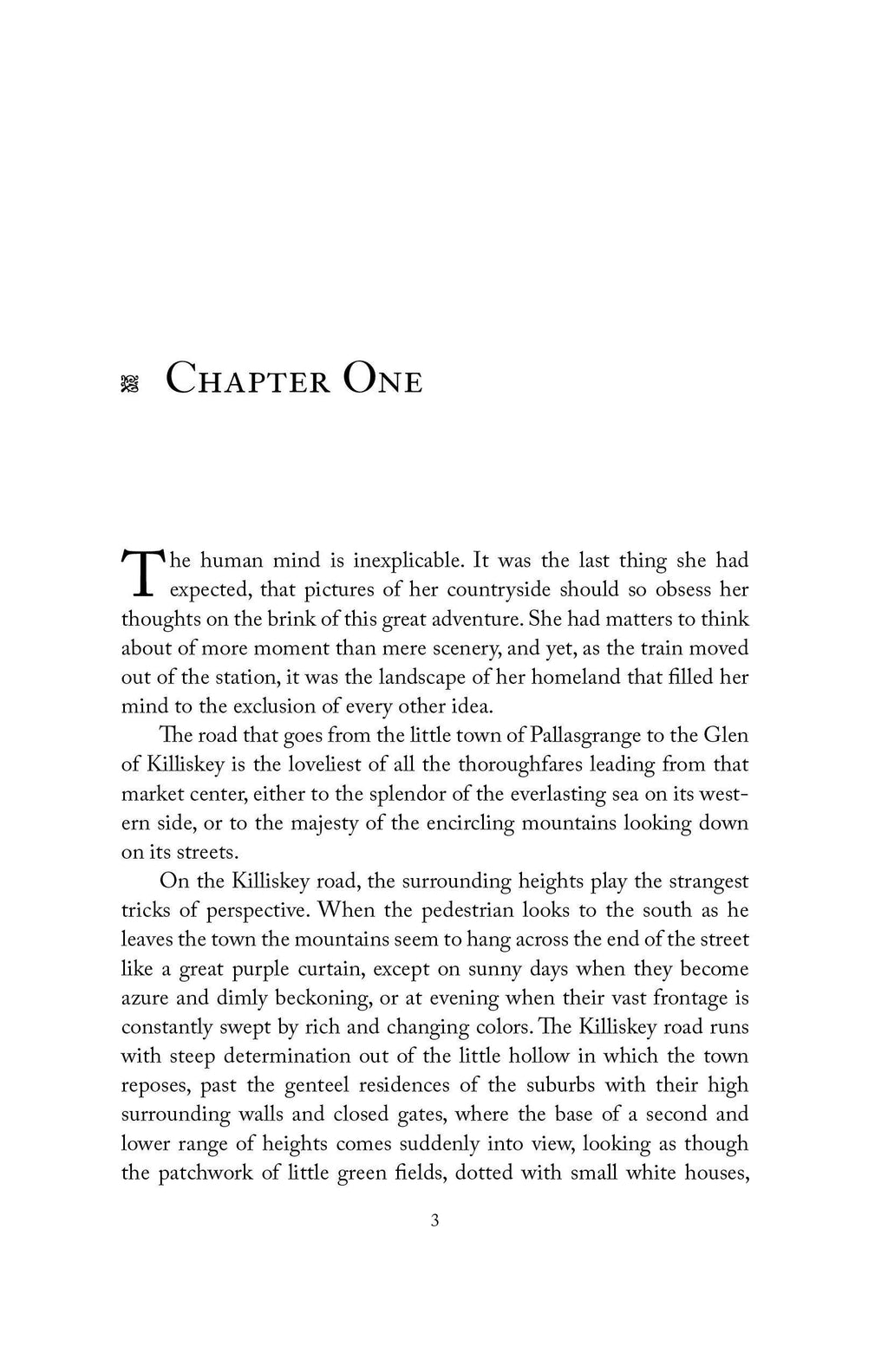 Book page for Chapter One with paragraphs of printed text