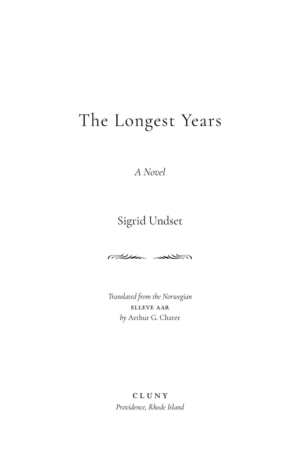 Novel title page with centered heading and author name