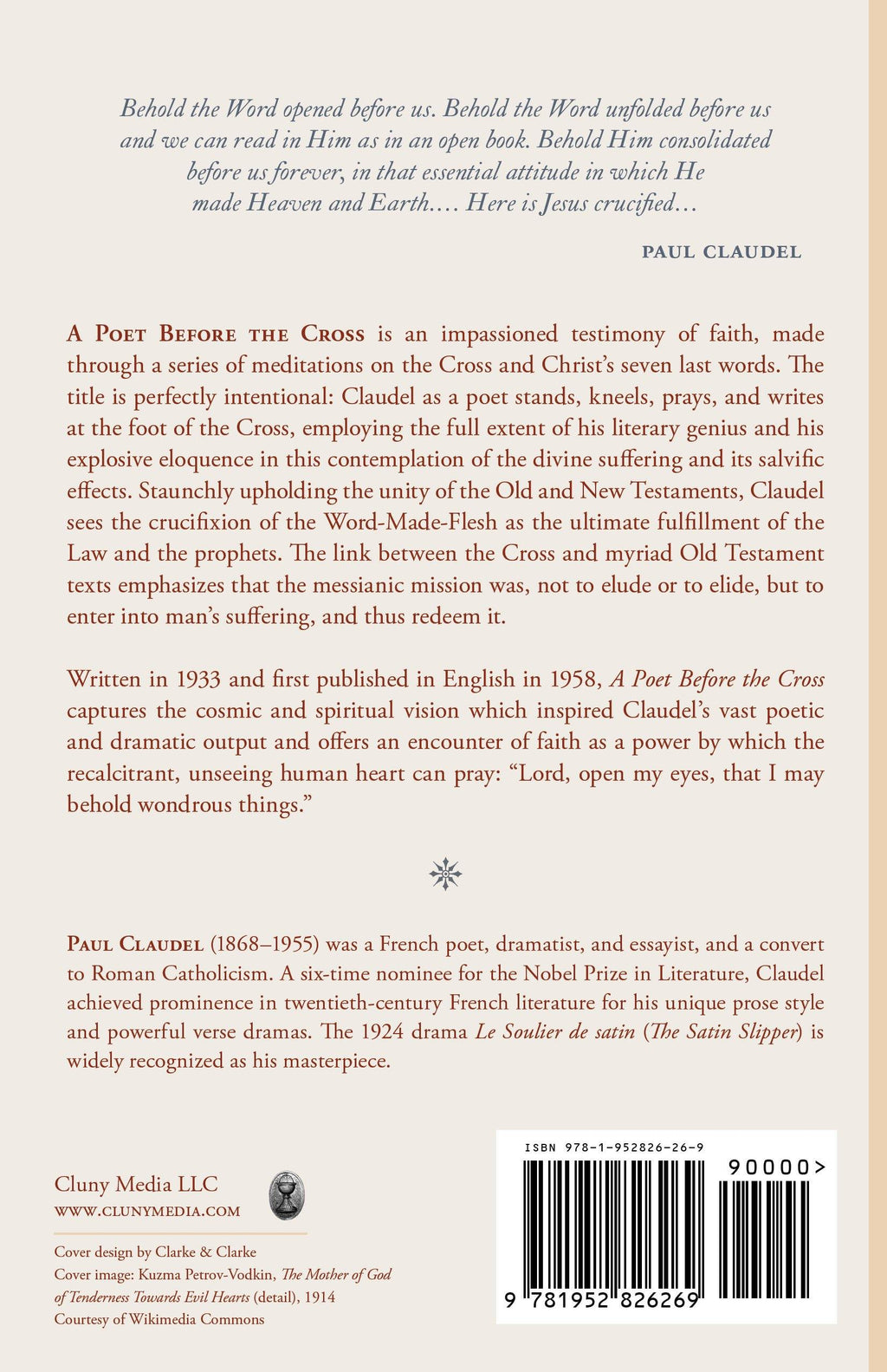 Book back cover with summary text, barcode, publisher marks, and small print.