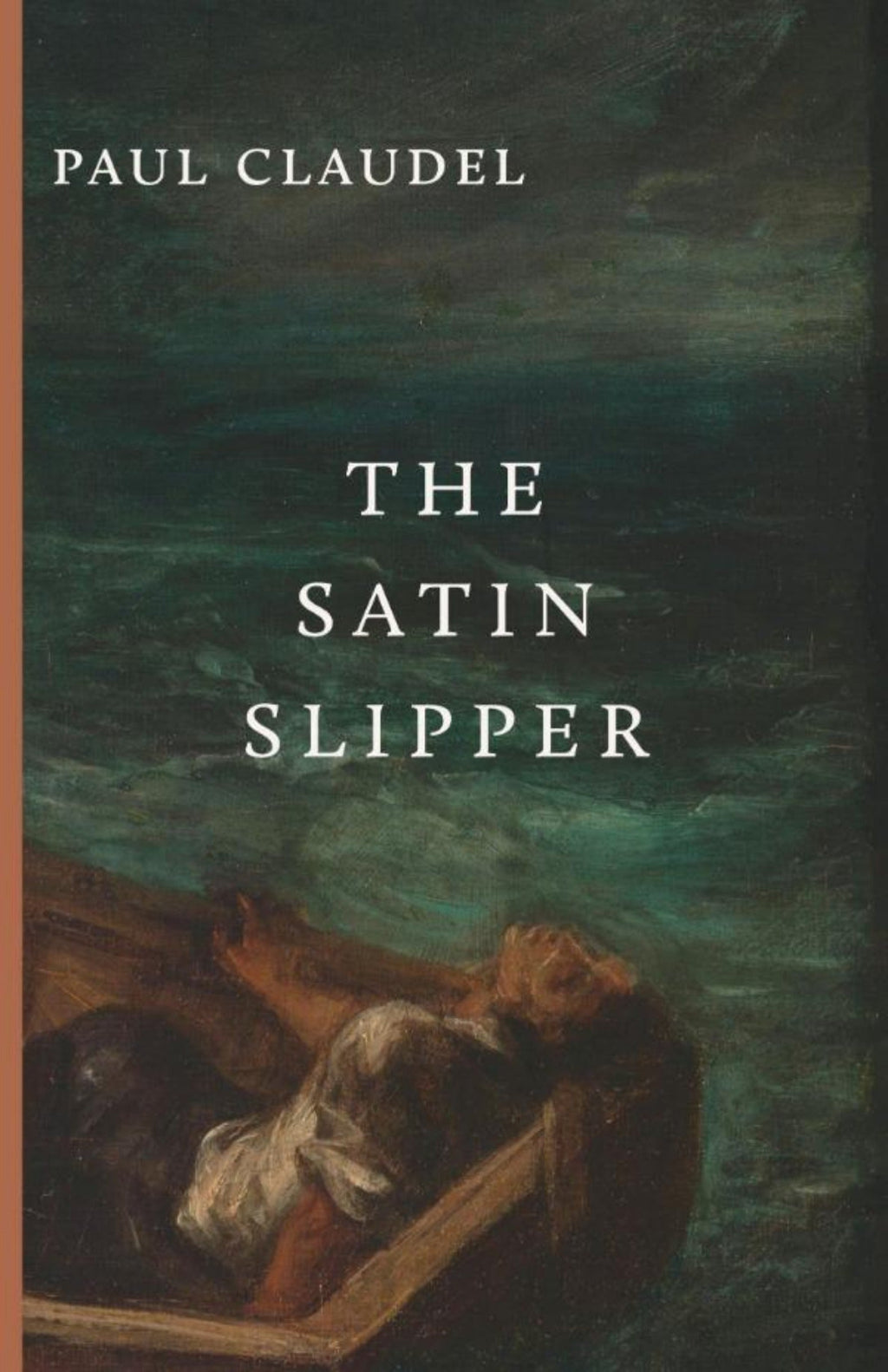 Book cover for The Satin Slipper by Paul Claudel with illustrated figures