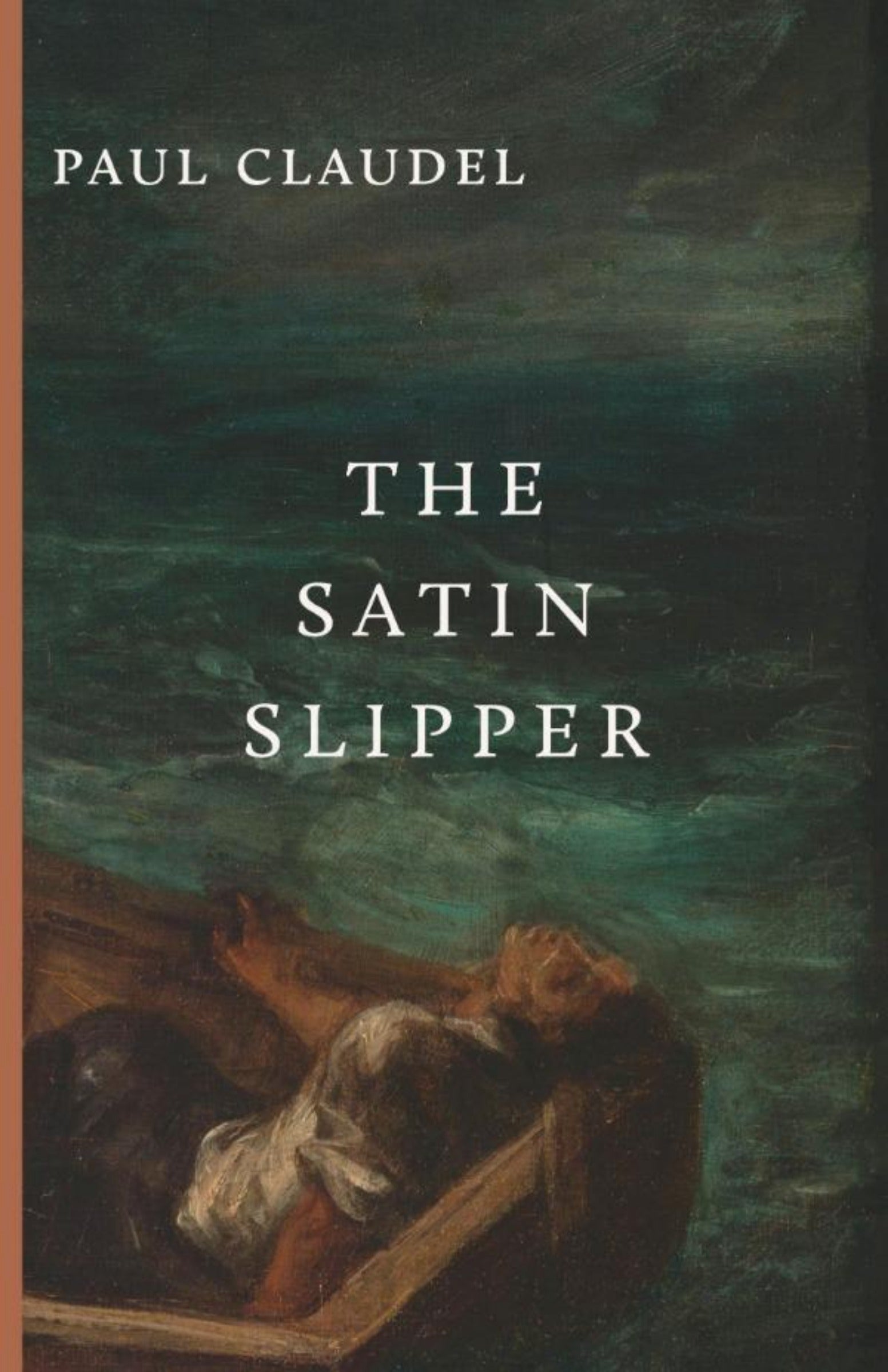 Book cover for The Satin Slipper by Paul Claudel with illustrated figures