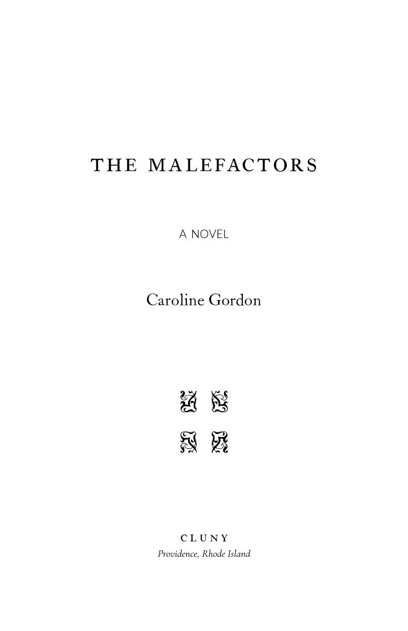 Novel title page with Caroline Gordon name and Cluny publisher