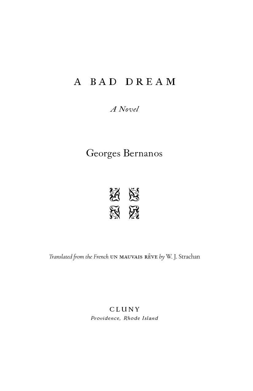 A Bad Dream novel title page with Georges Bernanos and publishing info