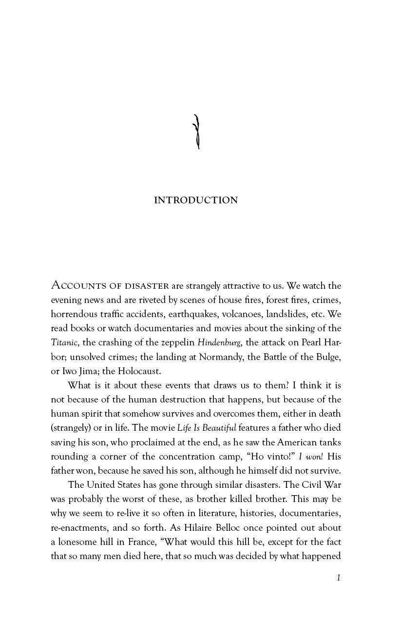 Book introduction page with heading and paragraph text about disaster accounts