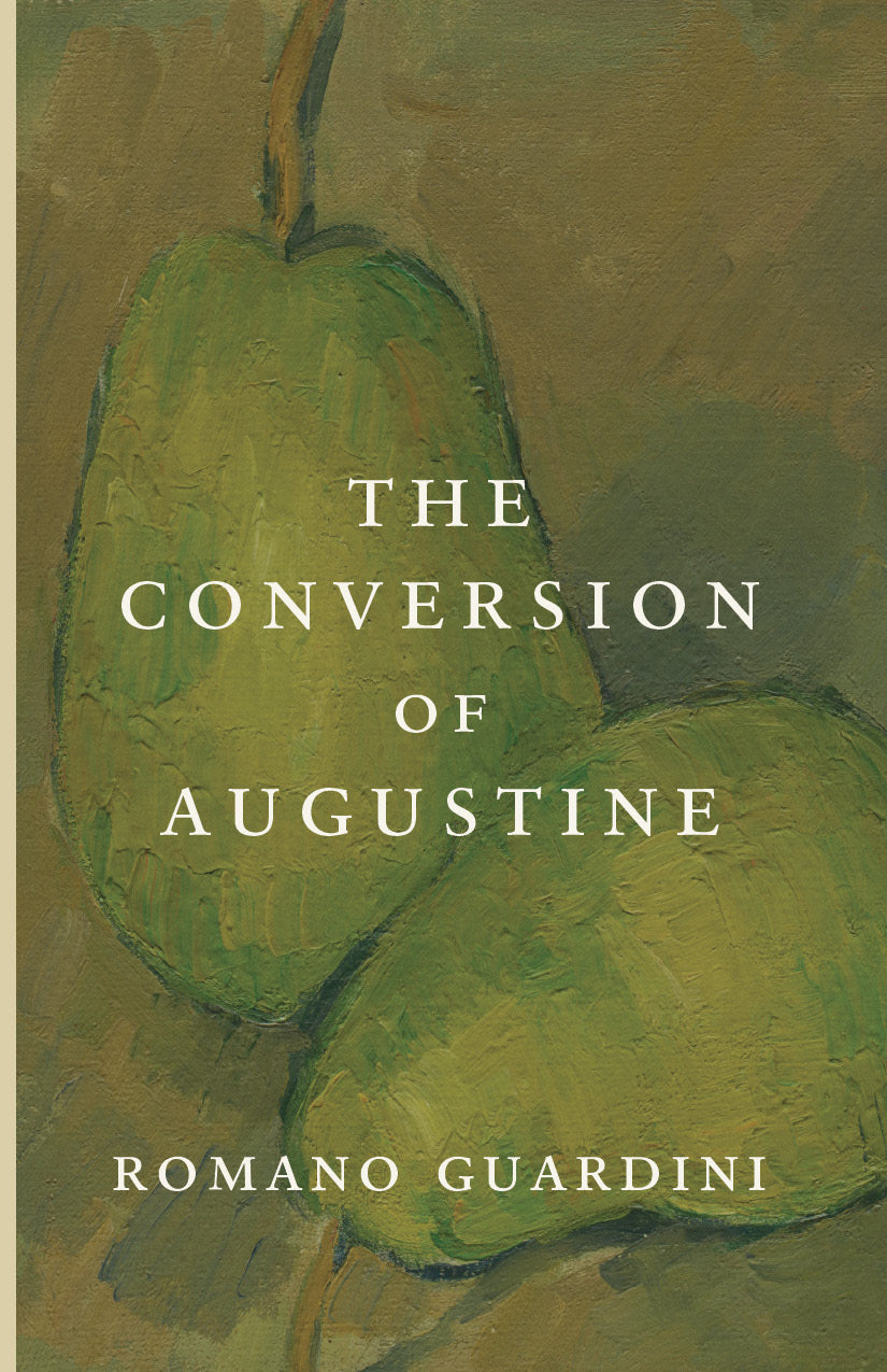 Book cover: The Conversion of Augustine, green abstract design, author Romano Guardini