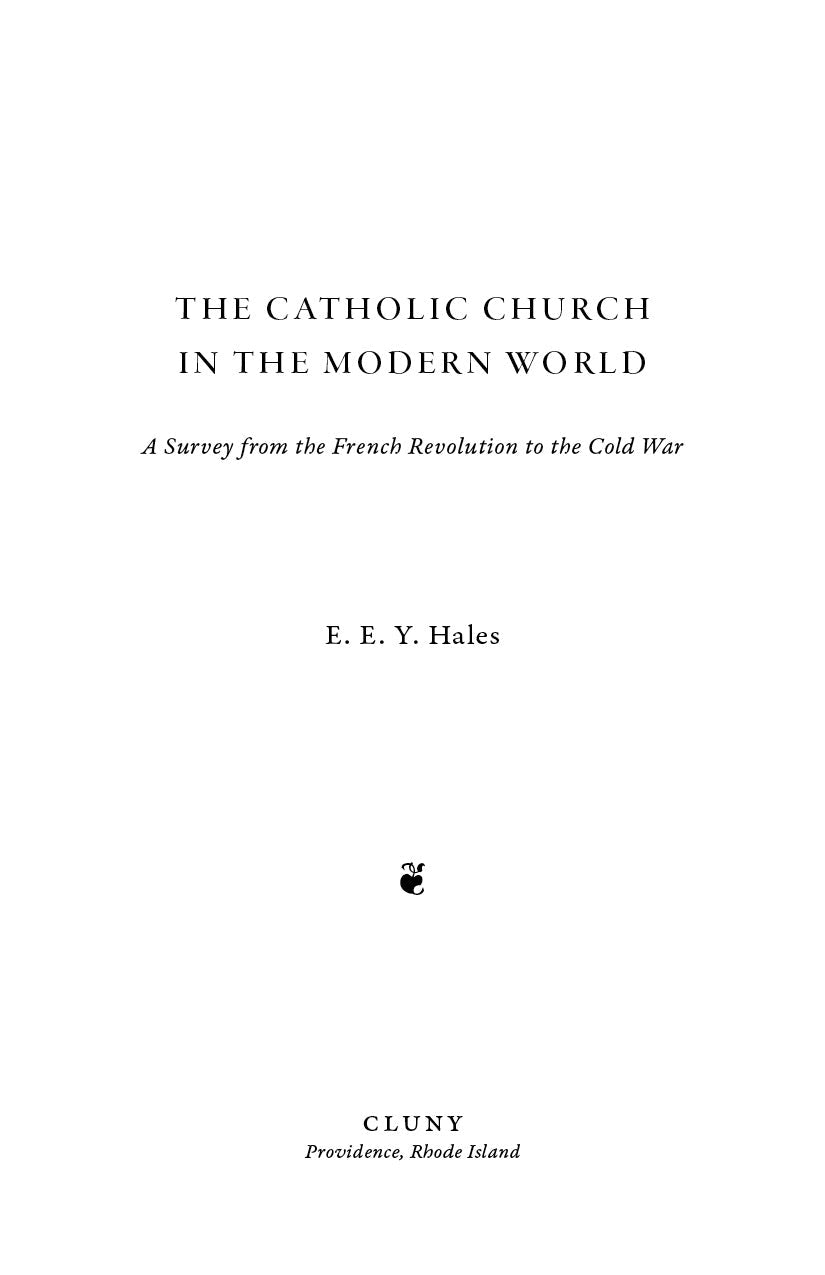 Title page: The Catholic Church in the Modern World, survey by E.E.Y. Hales