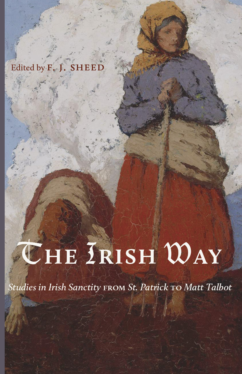 Book cover with illustrated religious figure and title lettering