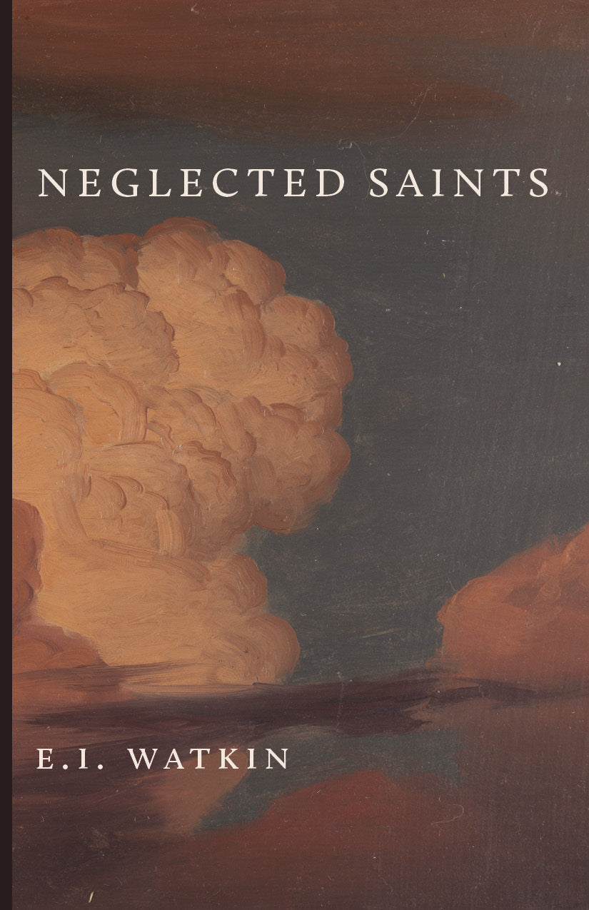 Neglected Saints book cover with title and author name over abstract cloud artwork