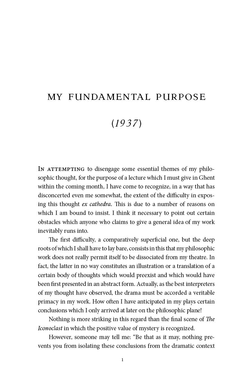 Book page headed My Fundamental Purpose (1937) with printed paragraph text