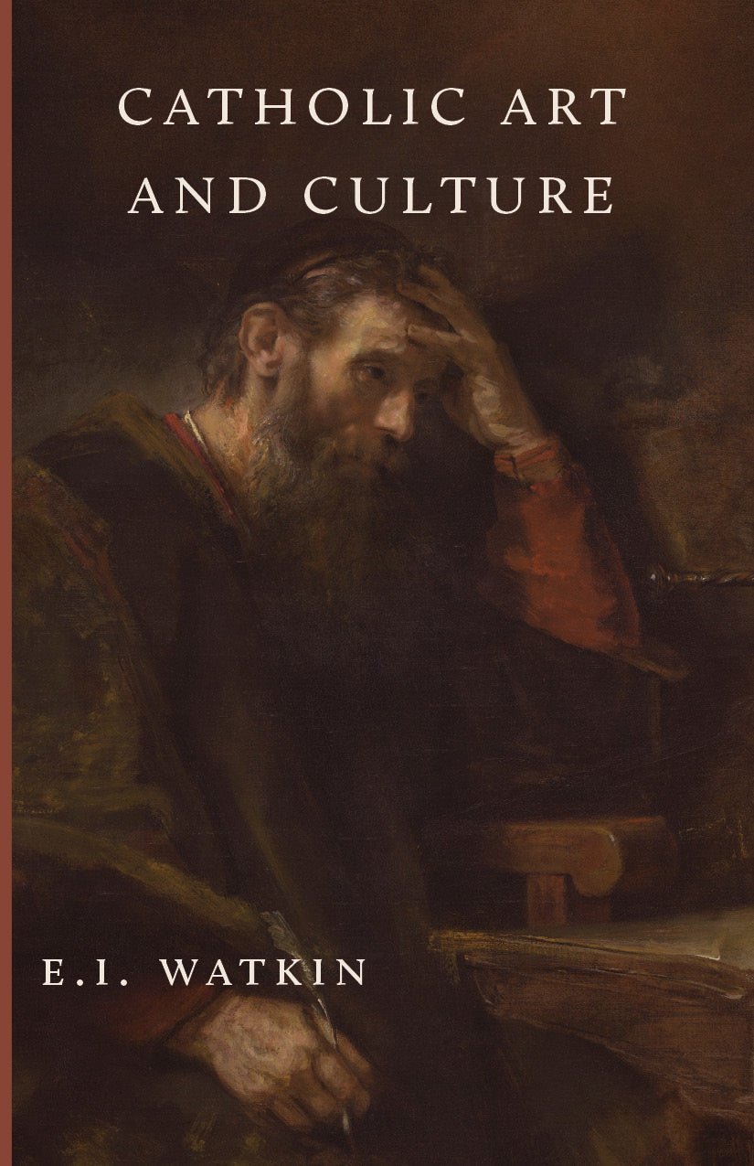 Book cover with Catholic Art and Culture title and painted religious portrait