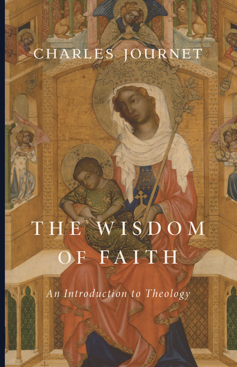 Religious book cover with angel artwork and large title lettering in gold and white