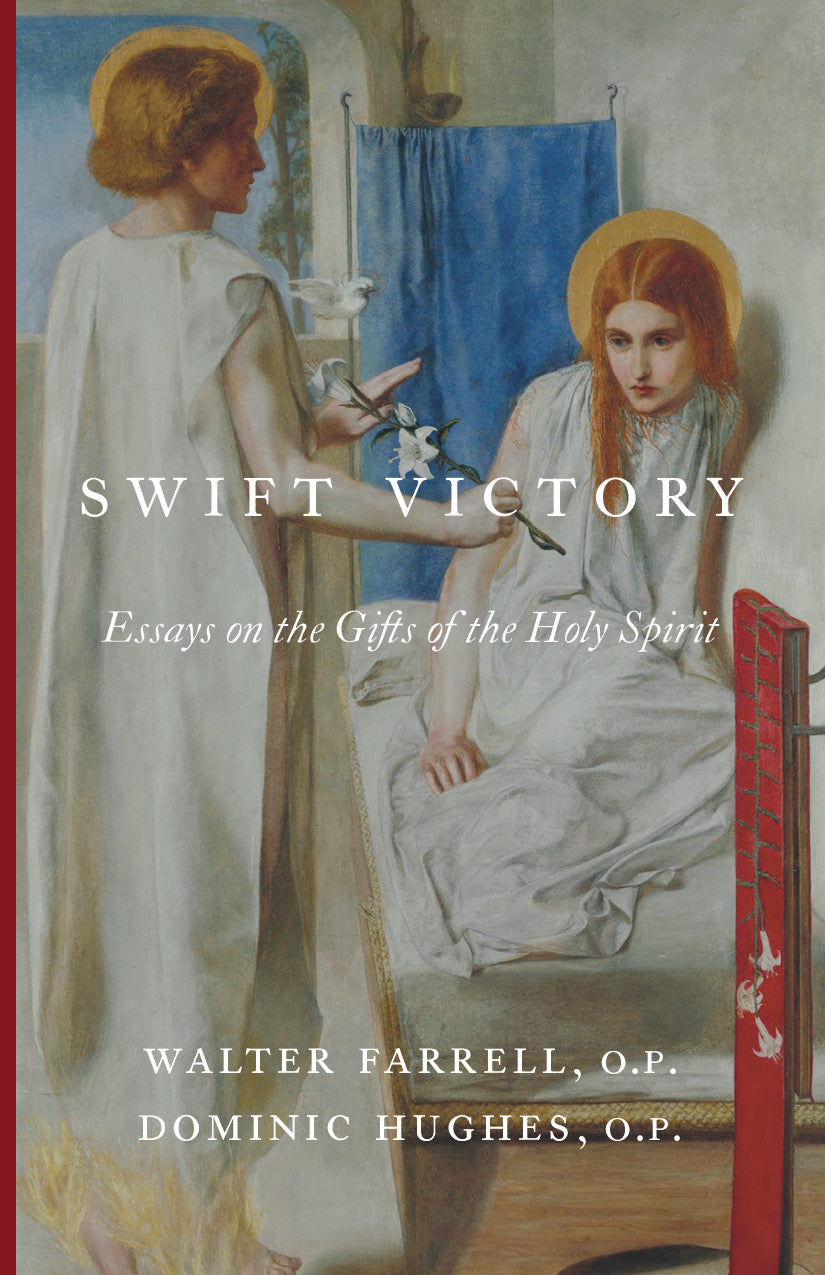 Book cover featuring Holy Spirit themed artwork with pale blue curtains and seated figures