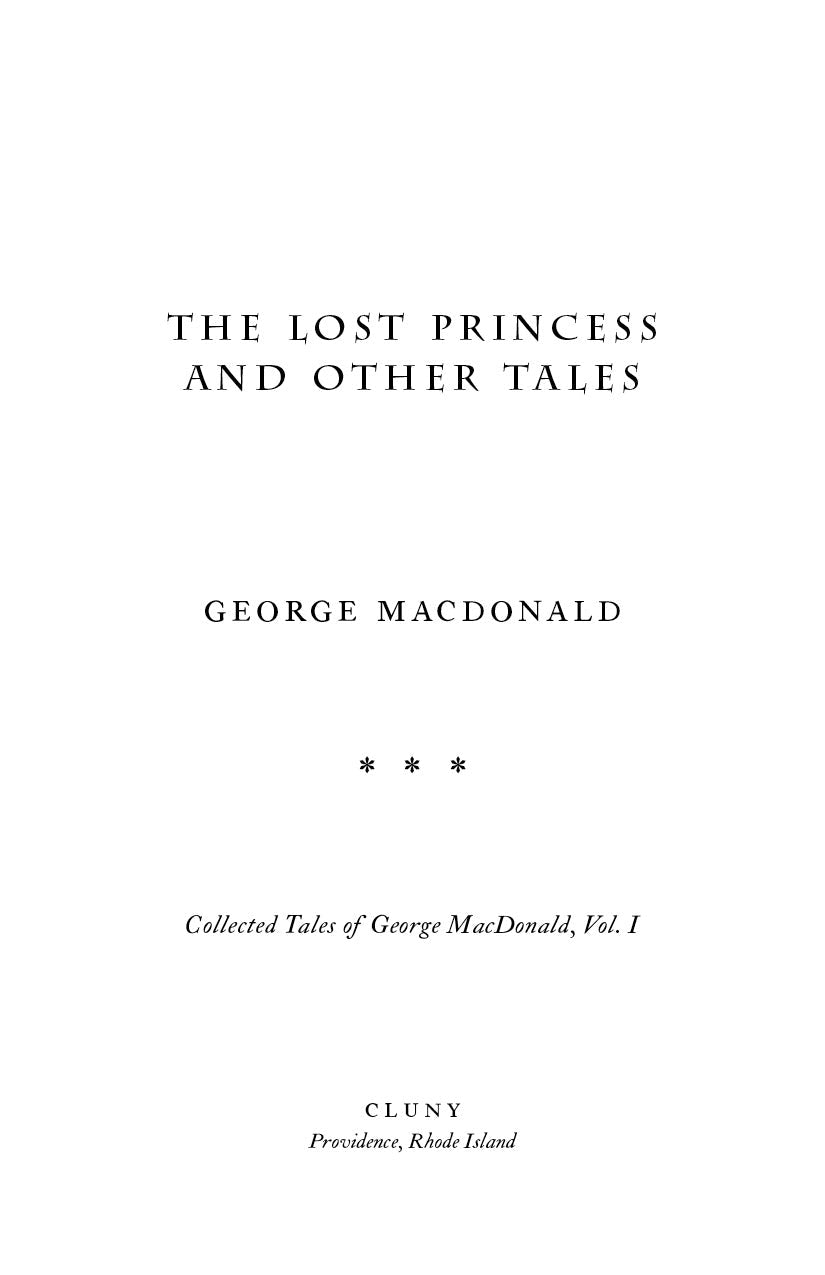 Book title page: The Lost Princess and Other Tales, Vol. I, George MacDonald