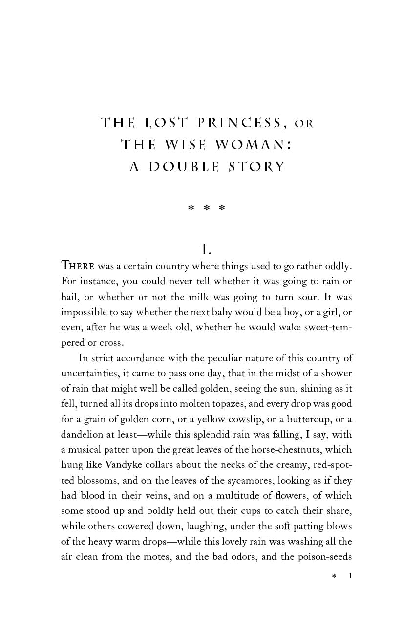 Story page with section heading “I.” and paragraphs of printed text