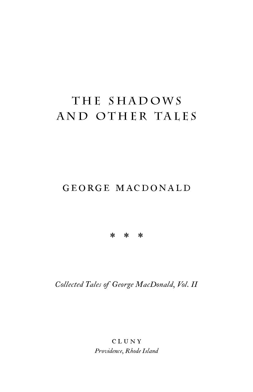 Title page for The Shadows and Other Tales, Vol. II by George MacDonald